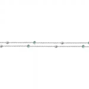 Bracelet argent double chaîne perles turquoise