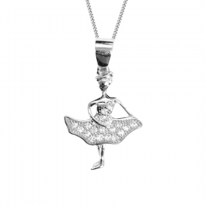 Collier danseuse en argent couverte de strass.