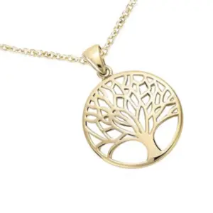 Collier plaqué or d'un arbre de vie.