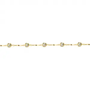 Bracelet plaqué or avec des perles grises et blanches