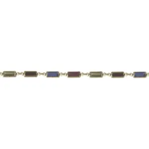 Bracelet plaqué or et cristaux rectangulaires multicolores Swarovski