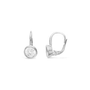 Boucles d'oreilles en argent rhodié 925 millièmes et brisures en oxyde blanches