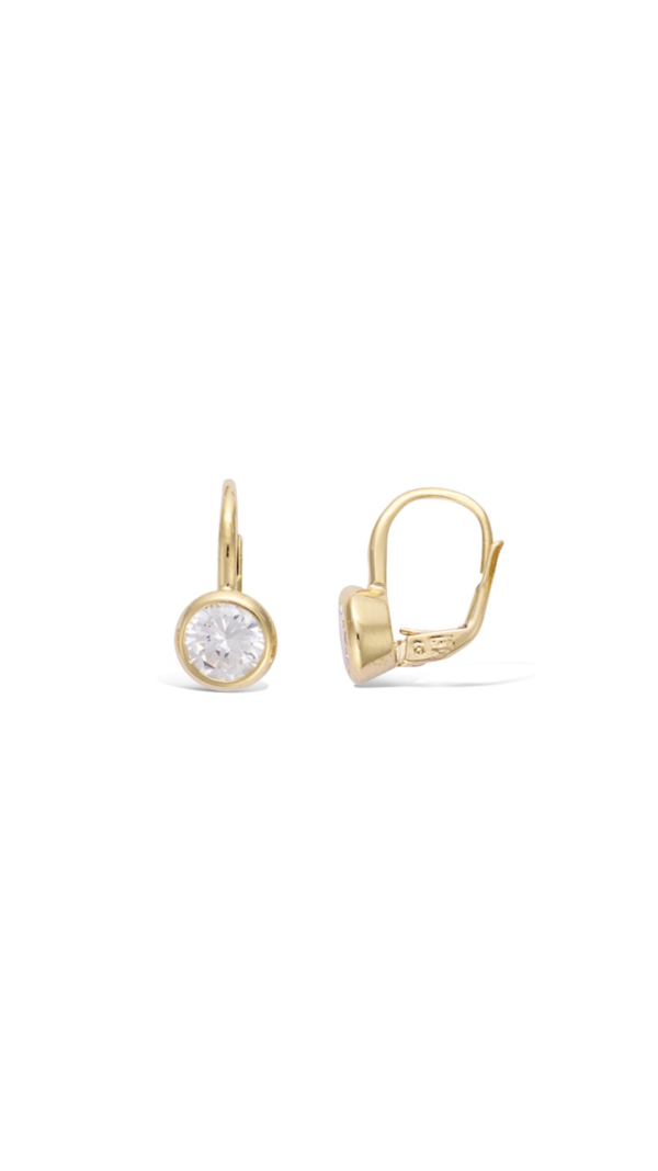 Boucles d'oreilles plaquées or et brisures en oxyde blanches.