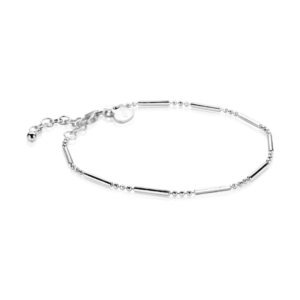 Bracelet en argent rhodié 925 millièmes de la marque Zinzi constitué de petites barrettes et de perles.